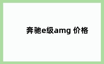 奔驰e级amg 价格